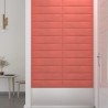 Pannelli Murali 12 pz Rosa 60x15 cm Velluto 1,08 m²