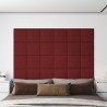 Pannelli Murali 12 pz Rosso Vino 30x30 cm in Tessuto 1,08 m²