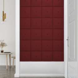 Pannelli Murali 12 pz Rosso Vino 30x30 cm in Tessuto 1,08 m²