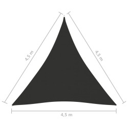 vidaXL Parasole a Vela Oxford Triangolare 4,5x4,5x4,5 m Antracite