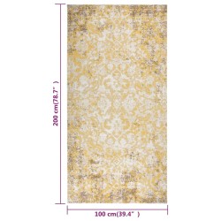 vidaXL Tappeto da Esterni a Tessitura Piatta 100x200 cm Giallo 