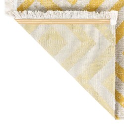 vidaXL Tappeto da Esterni a Tessitura Piatta 115x170 cm Giallo e Beige