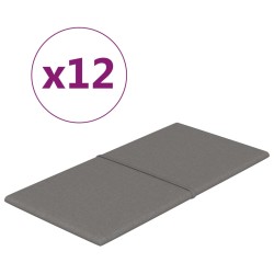 Pannelli Murali 12 pz Grigio Chiaro 60x30 cm in Tessuto 2,16 m²