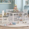 vidaXL Set Tavolo e Sedie per Bambini 4 Pezzi Bianco e Grigio in MDF