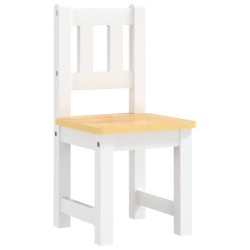 vidaXL Set Tavolo e Sedie per Bambini 3 Pezzi Bianco e Beige in MDF