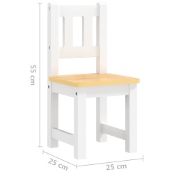 vidaXL Set Tavolo e Sedie per Bambini 3 Pezzi Bianco e Beige in MDF