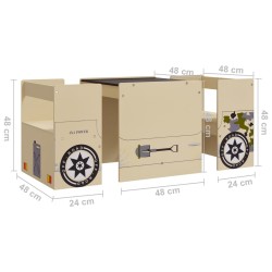 vidaXL Set Tavolo e Sedia per Bambini 3 pz Auto Fuoristrada in MDF