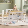 vidaXL Set Tavolo e Sedie per Bambini 4 Pezzi Bianco e Beige in MDF