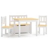 vidaXL Set Tavolo e Sedie per Bambini 4 Pezzi Bianco e Beige in MDF