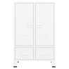 vidaXL Armadio Industriale Bianco 67x35x107 cm in Acciaio