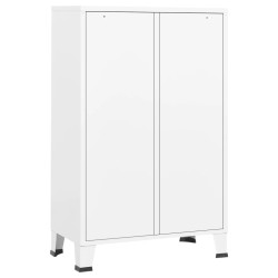 vidaXL Armadio Industriale Bianco 67x35x107 cm in Acciaio