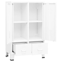 vidaXL Armadio Industriale Bianco 67x35x107 cm in Acciaio