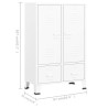 vidaXL Armadio Industriale Bianco 67x35x107 cm in Acciaio