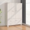 vidaXL Armadio Bianco 99x45x137 cm in Legno Massello di Pino