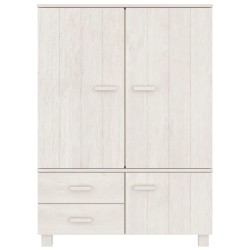 vidaXL Armadio Bianco 99x45x137 cm in Legno Massello di Pino