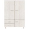 vidaXL Armadio Bianco 99x45x137 cm in Legno Massello di Pino