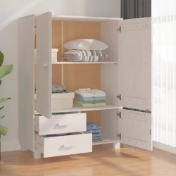 vidaXL Armadio Bianco 99x45x137 cm in Legno Massello di Pino