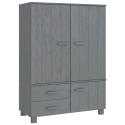 vidaXL Armadio HAMAR Grigio Scuro 99x45x137 cm Legno Massello di Pino