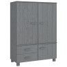 vidaXL Armadio HAMAR Grigio Scuro 99x45x137 cm Legno Massello di Pino