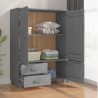 vidaXL Armadio HAMAR Grigio Scuro 99x45x137 cm Legno Massello di Pino