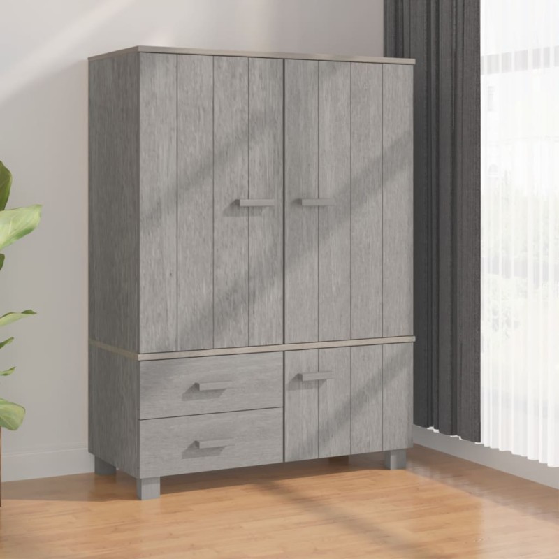 vidaXL Armadio HAMAR Grigio Chiaro 99x45x137 cm Legno Massello di Pino