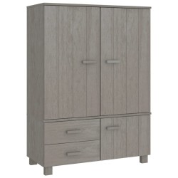 vidaXL Armadio HAMAR Grigio Chiaro 99x45x137 cm Legno Massello di Pino