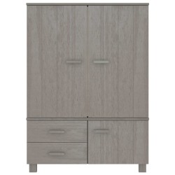 vidaXL Armadio HAMAR Grigio Chiaro 99x45x137 cm Legno Massello di Pino