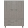 vidaXL Armadio HAMAR Grigio Chiaro 99x45x137 cm Legno Massello di Pino