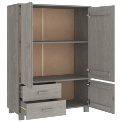 vidaXL Armadio HAMAR Grigio Chiaro 99x45x137 cm Legno Massello di Pino