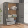 vidaXL Armadio HAMAR Grigio Chiaro 99x45x137 cm Legno Massello di Pino