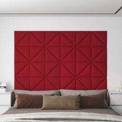 Pannelli Murali 12 pz Rosso Vino 30x30 cm Velluto 0,54 m²