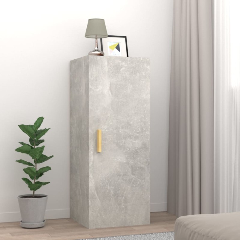 vidaXL Armadietto a Muro Grigio Cemento 34,5x34x90cm Legno ingegnerizzato