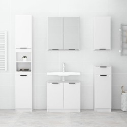 Armadietto a Specchio da Bagno Bianco 64x20x67 cm