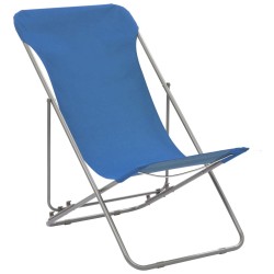 vidaXL Sedie da Spiaggia Pieghevoli 2 pz Acciaio e Tessuto Oxford Blu