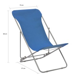 vidaXL Sedie da Spiaggia Pieghevoli 2 pz Acciaio e Tessuto Oxford Blu