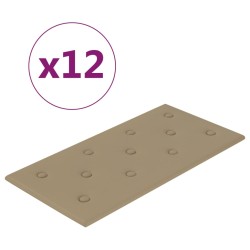 vidaXL Pannelli Murali 12 pz Cappuccino 60x30 cm Similpelle 2,16 m²