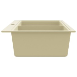 vidaXL Lavello da Cucina in Granito Vasca Doppia Beige