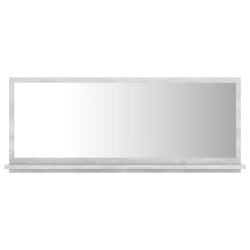 Specchio da Bagno Grigio Cemento 90x10,5x37 cm in Truciolato