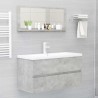 Specchio da Bagno Grigio Cemento 90x10,5x37 cm in Truciolato