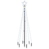 Albero di Natale con Puntale Bianco Freddo 108 LED 180 cm