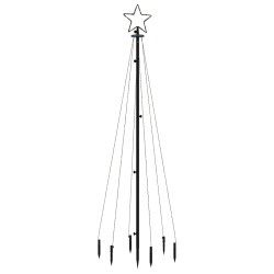 Albero di Natale con Puntale Bianco Freddo 108 LED 180 cm