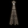 Albero di Natale con Puntale Bianco Freddo 108 LED 180 cm