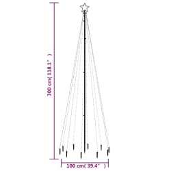 Albero di Natale con Puntale Bianco Freddo 310 LED 300 cm