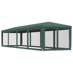 Tenda per Feste con 10 Pareti Laterali in Rete Verde 3x12m HDPE