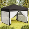 Tenda per Feste Pieghevole con Pareti Laterali Nero 3x3 m