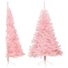 Albero di Natale Artificiale a Metà con Supporto Rosa 120cm PVC