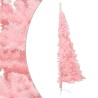 Albero di Natale Artificiale a Metà con Supporto Rosa 120cm PVC