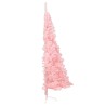 Albero di Natale Artificiale a Metà con Supporto Rosa 120cm PVC