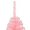 Albero di Natale Artificiale a Metà con Supporto Rosa 120cm PVC