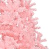 Albero di Natale Artificiale a Metà con Supporto Rosa 120cm PVC